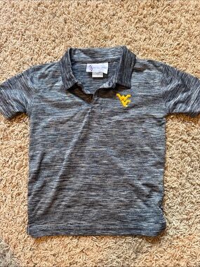 Kids Gray Heather Polo Shirt with WV Logo